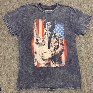 Jimi Hendrix Shirt Mens LARGE Blue Tie Dye Karl Ferris Collection